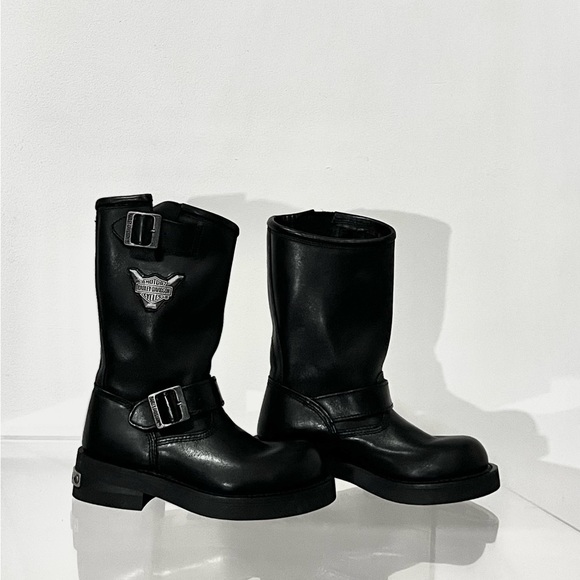 Vintage Y2K Harley Davidson chunky platform Mega Conductor motorcycle boots - Picture 2 of 4